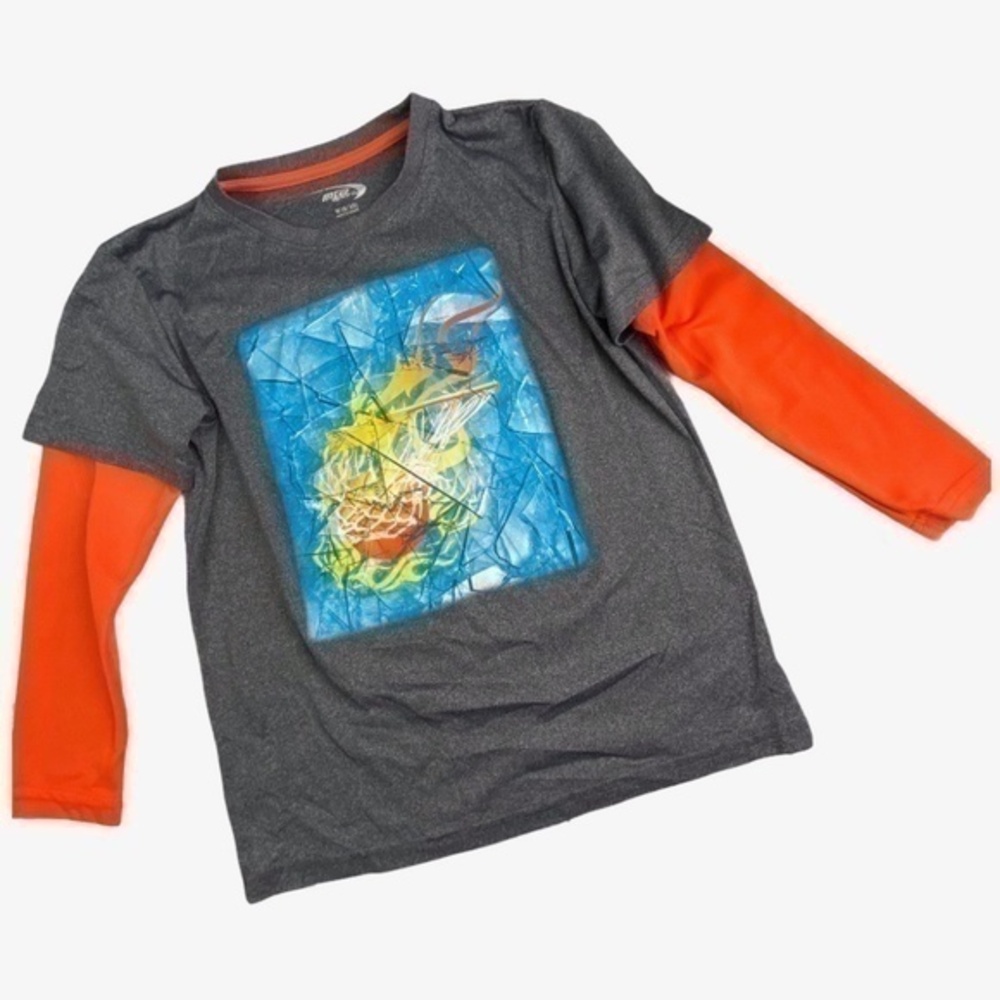 MTA Sport Boys Top Basketball‎ Graphic Tee Shirt Top